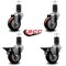 Service Caster 3.5'' Maroon Poly Wheel Swivel 1-5/8'' Expanding Stem Caster Set 2 Brakes, 4PK SCC-EX20S3514-PPUB-MRN-2-PLB-2-158 - alternate 3